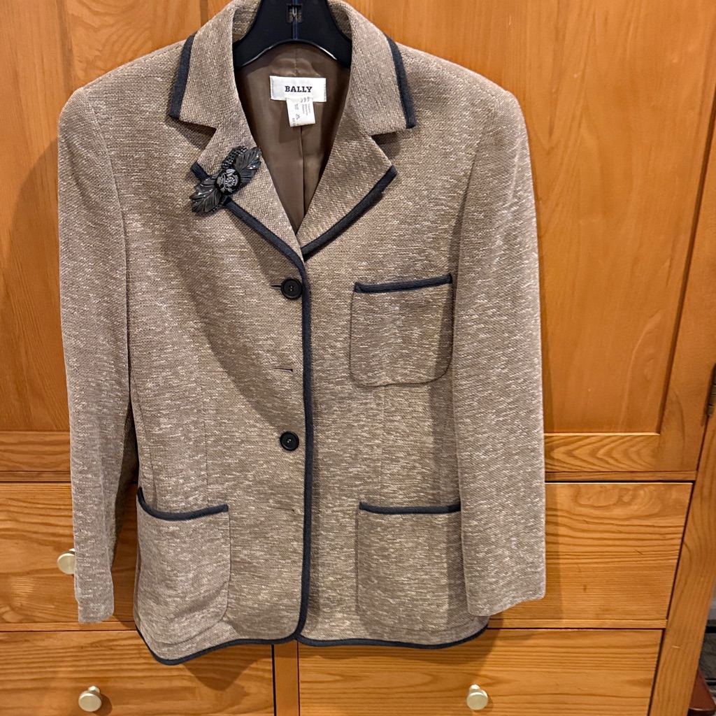 Bally Tan Blazer With Black Accents